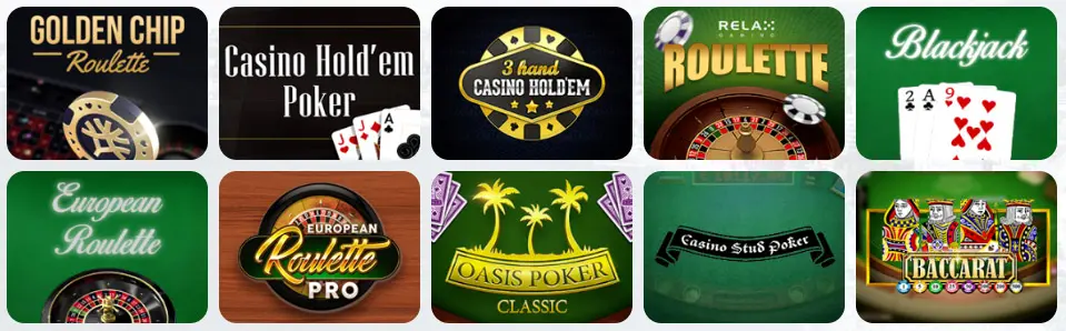 Juegos de mesa en Captain Jack Casino